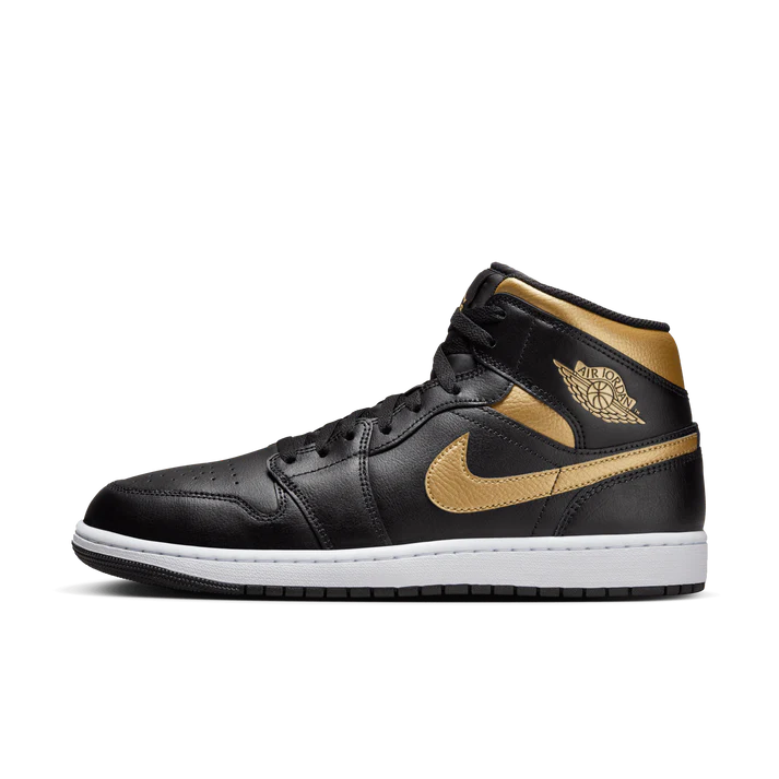 Air Jordan 1 Mid 'Black Metallic Gold'