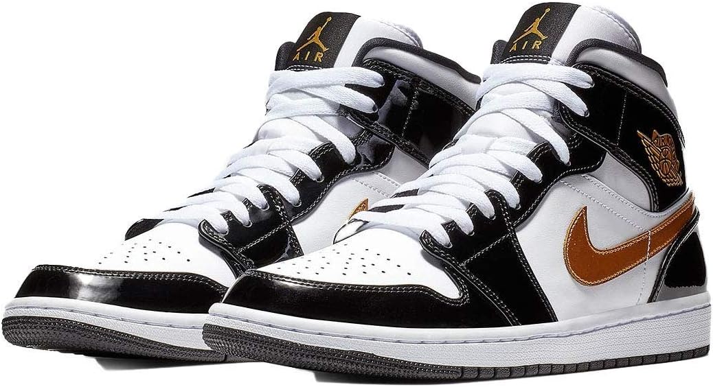 Jordan 1 Mid ‘Patent’ "Black & Metallic Gold"
