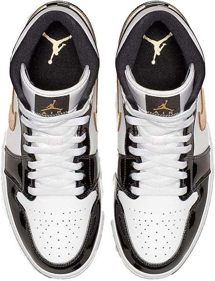 Jordan 1 Mid ‘Patent’ "Black & Metallic Gold"